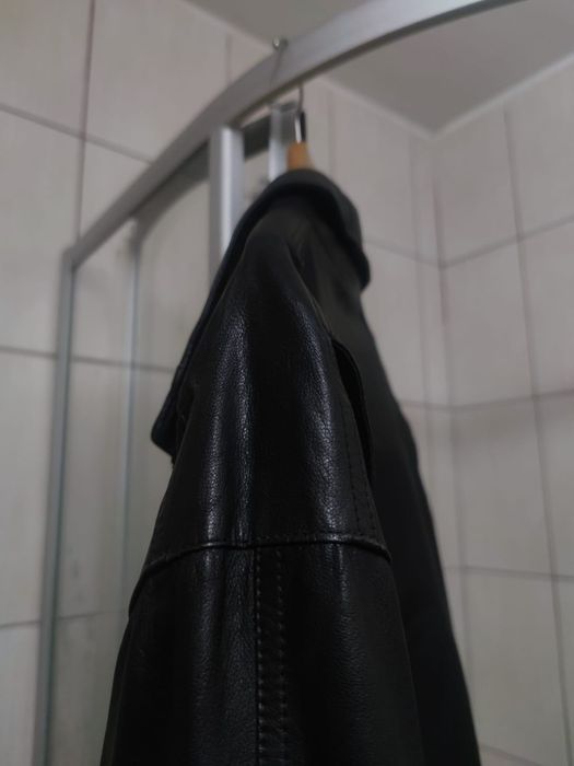 kurtka męska XL skórzana Diplomat ekologicznie eco leather czarna vint