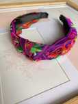 Opaska do włosów Boho/Ethnic haftowana, Royal Floral/Purple