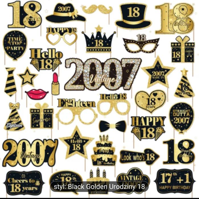 Wystrój dekoracja na 18 urodziny rocznik 2007