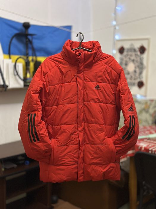 Новий зимовий пуховик Adidas | Червоний | Не ношений