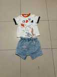 Conjunto blusa manga curta e calções - tamanho 3 meses