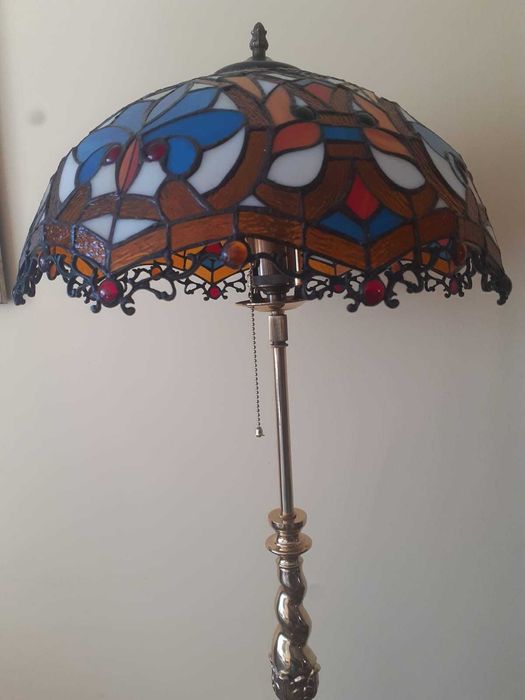 Zabytkowa mosiężna lampa witraż (okazja -20% )