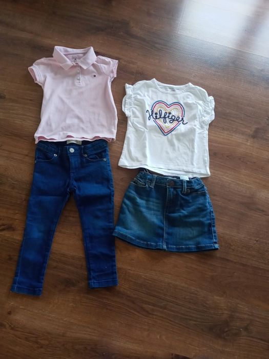Spódnica bluzka spodnie komplet Tommy Hilfiger rozm 104/110