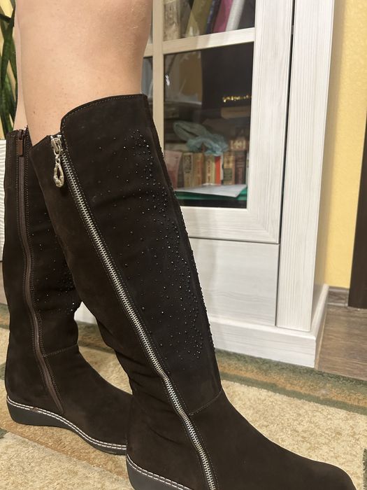 Чоботи натуральна замша на флісі