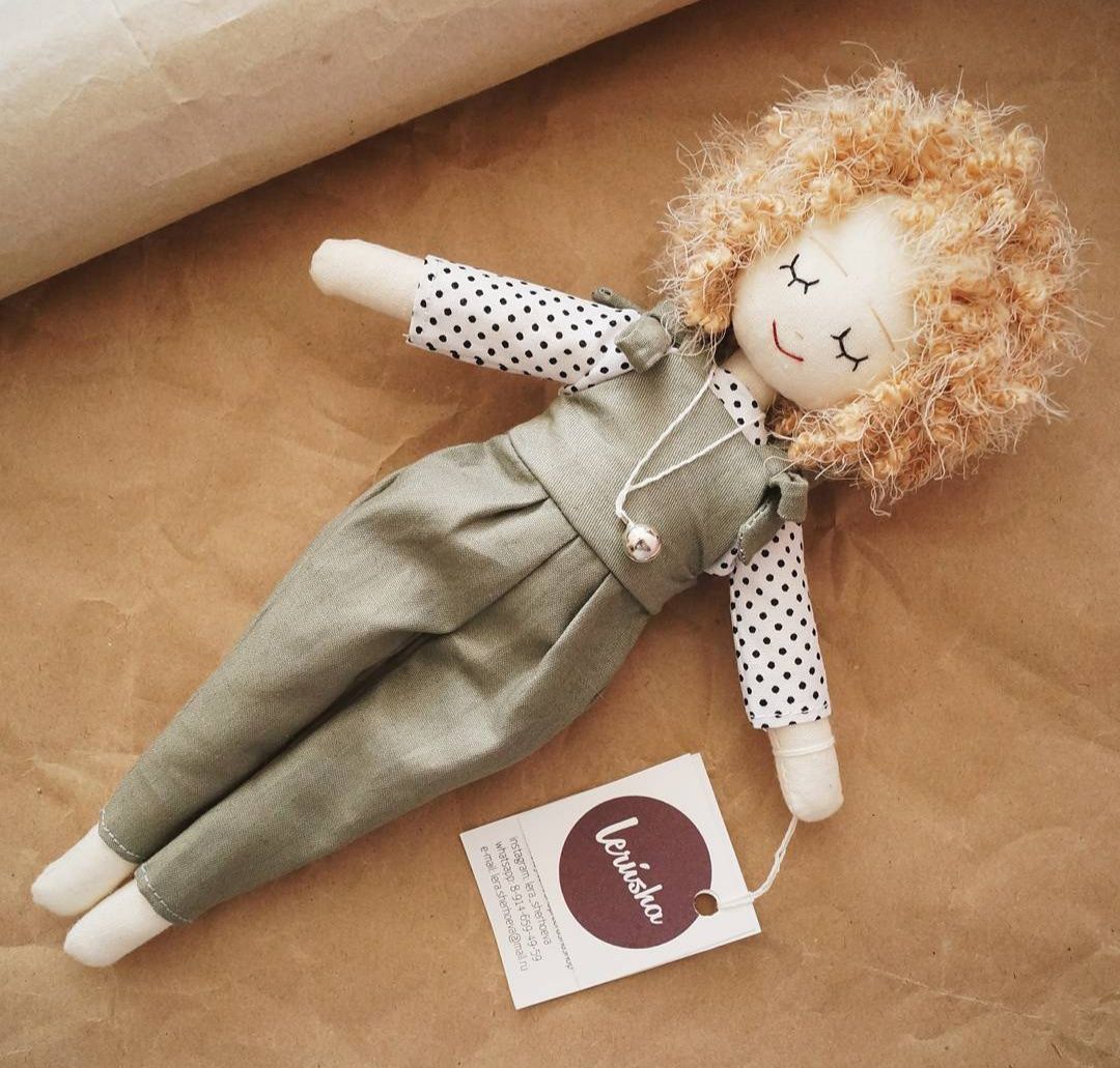 Мягкая кукла Lerusha Dolls, текстильная куколка, тильда