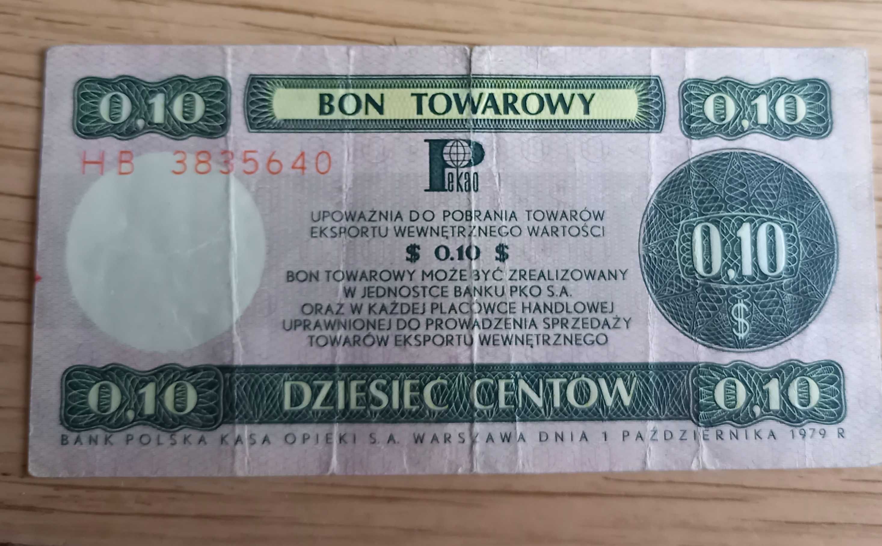 dwa oryginalne bony do Pewexu