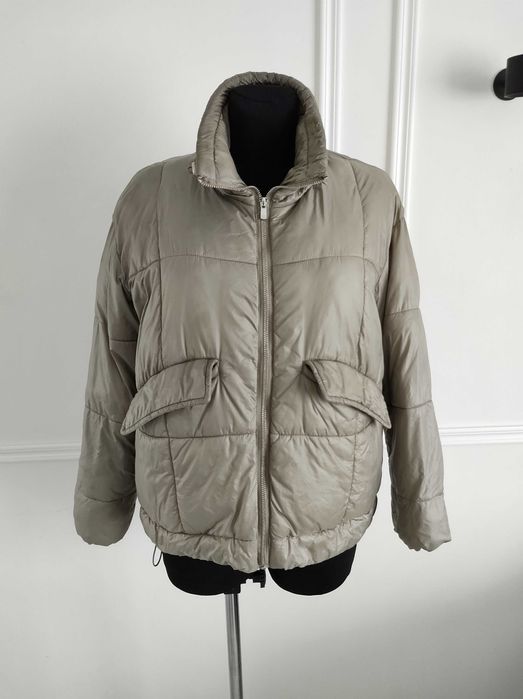 Szara cienka i pikowanakurtka over size z kieszeniami, Sinsay, XXS/32