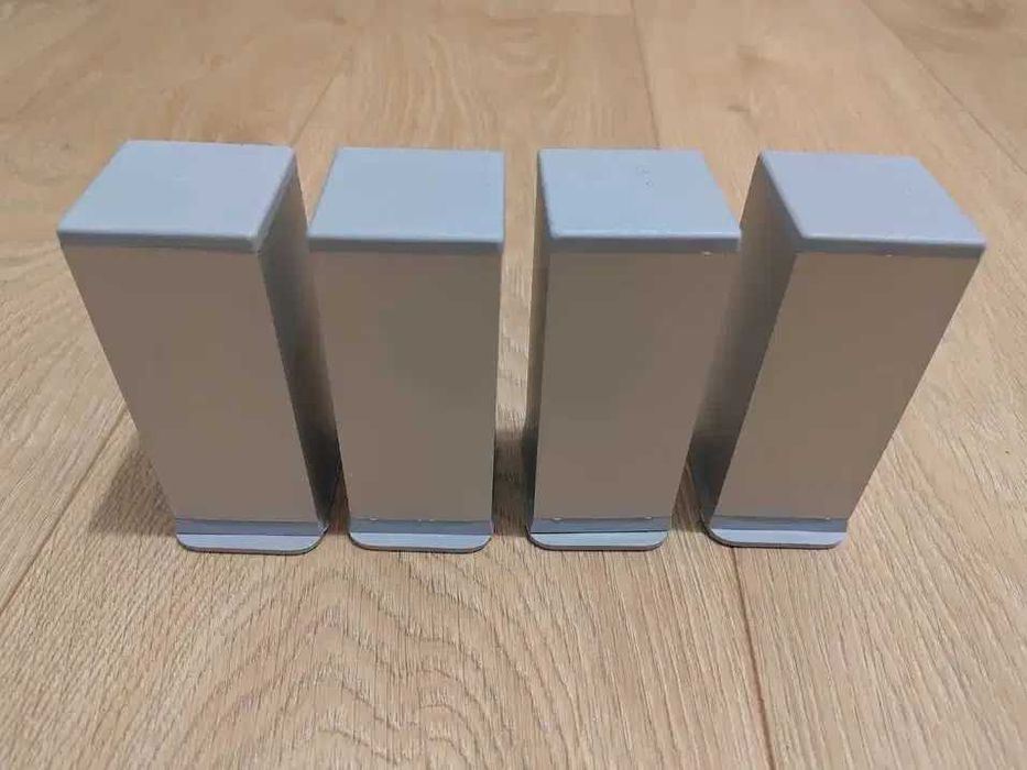 Nóżki plastikowe regulowane srebrne/szare 10cm