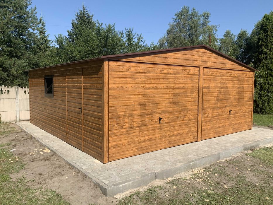 Garaże 6x5.80 złoty dąb, orzech, profil zamknięty