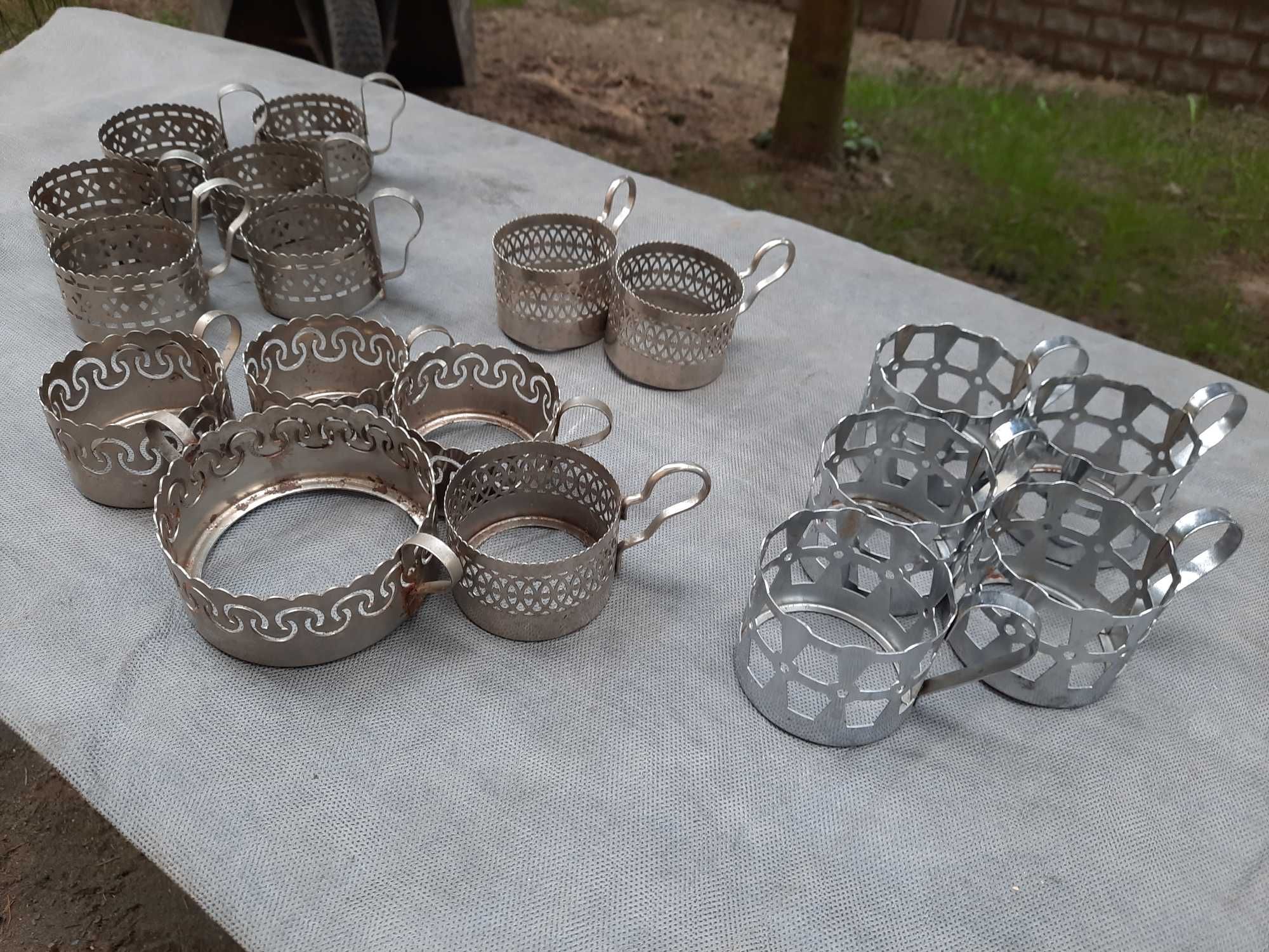 Stare koszyczki do szklanek cukiernicy PRL cena za całość