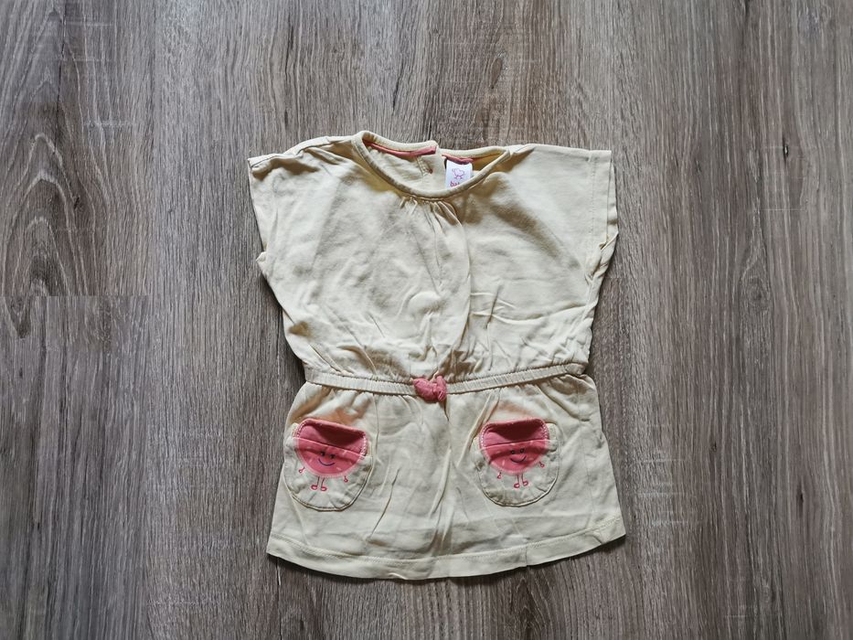 Bawełniana bluzka na krótki rękaw t-shirt tunika Baby Club dziewczynka