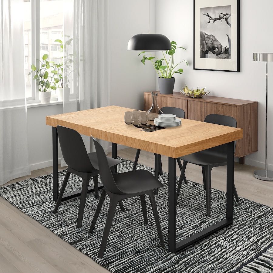 Ikea TARSELE
Stół rozkładany, okl dęb/czarny, 150/200x80 cm