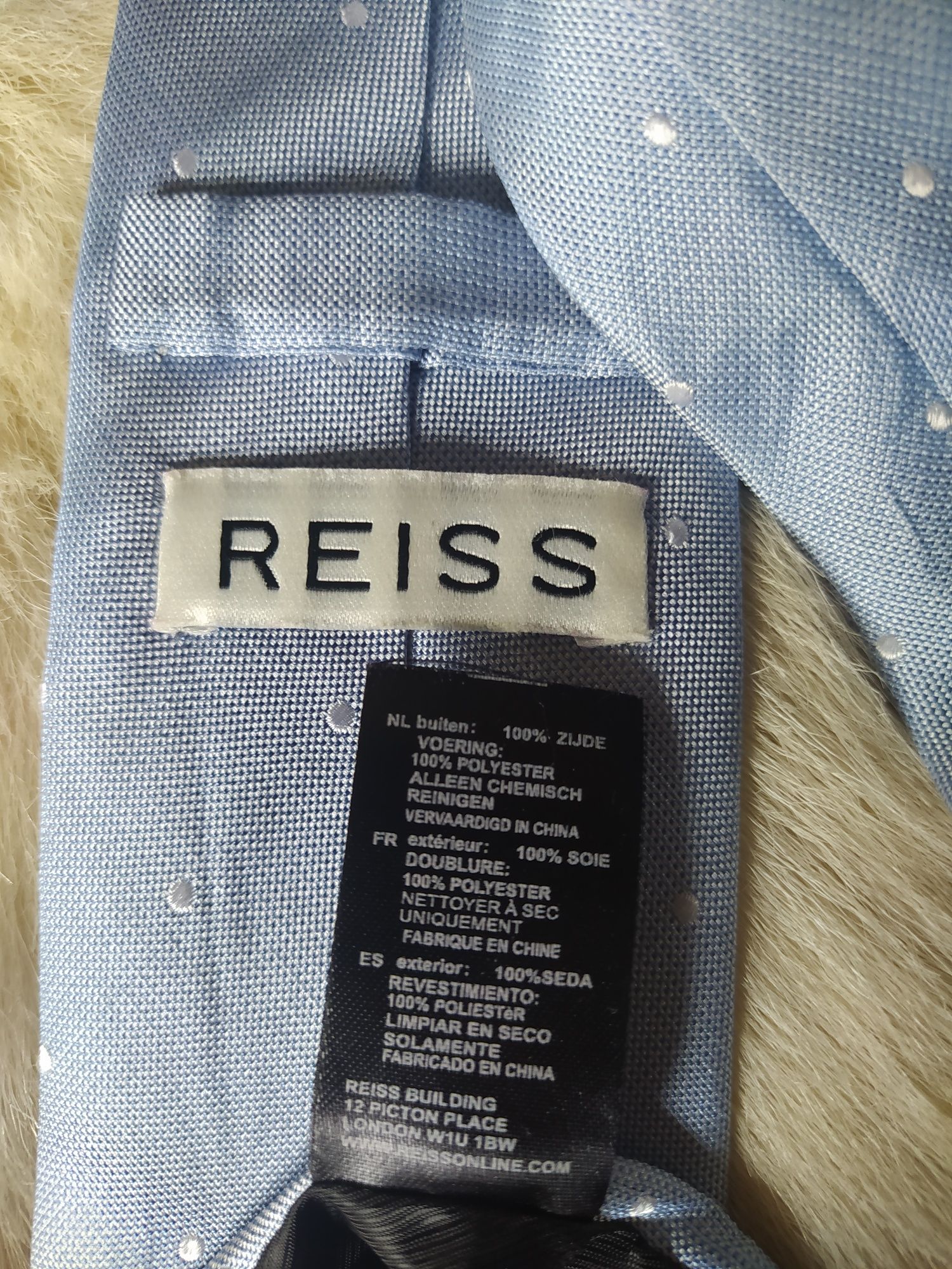 Krawat jedwabny błękitny Reiss