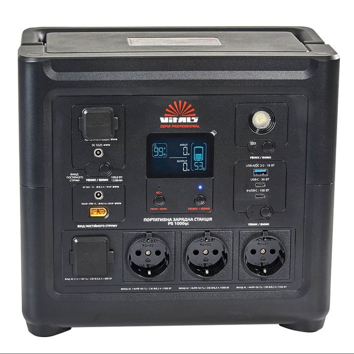 Портативна зарядна станція Vitals Professional PS 1000qc
Наявність