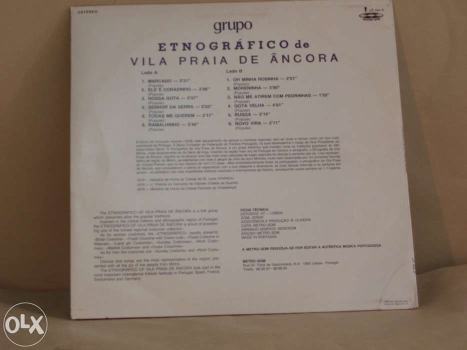 Vinil lp do rancho etnográfico de vila praia de Âncora