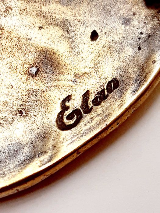 Редкая антикварная пряга для ремня, латунь, Александр Македонский