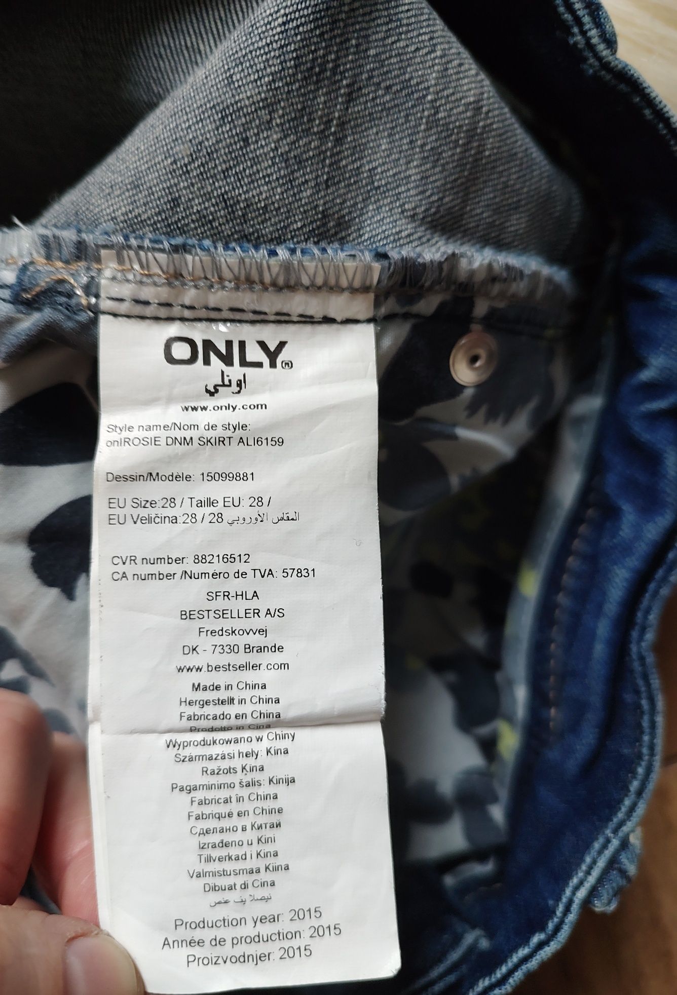 Spódnica jeansowa z dziurami, przetarciami rozmiar 28 ONLY 99% bawełna