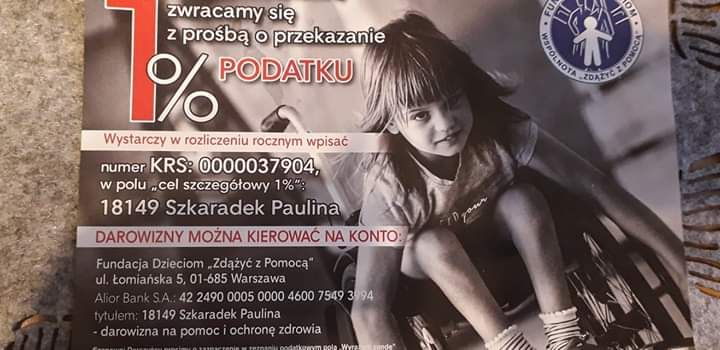 Podaruj swoje 1% podatku Paulince
