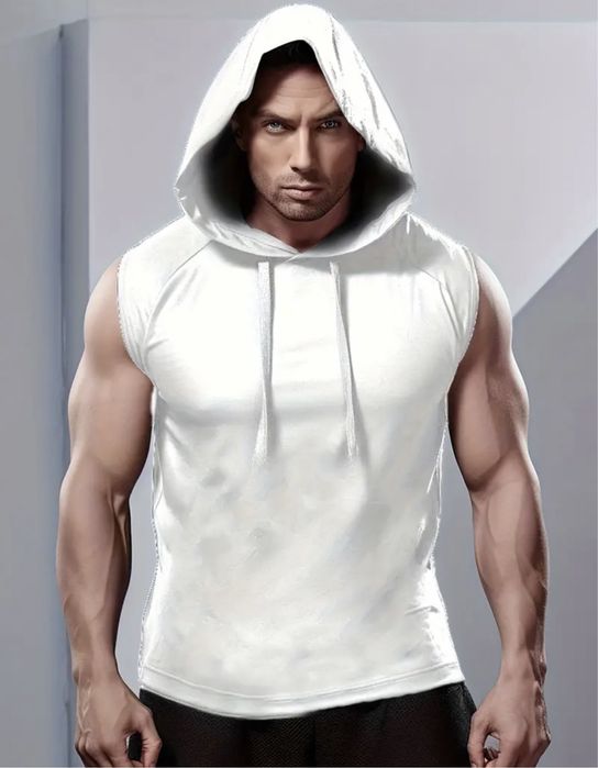 Koszulka bez rękawów z kapturem