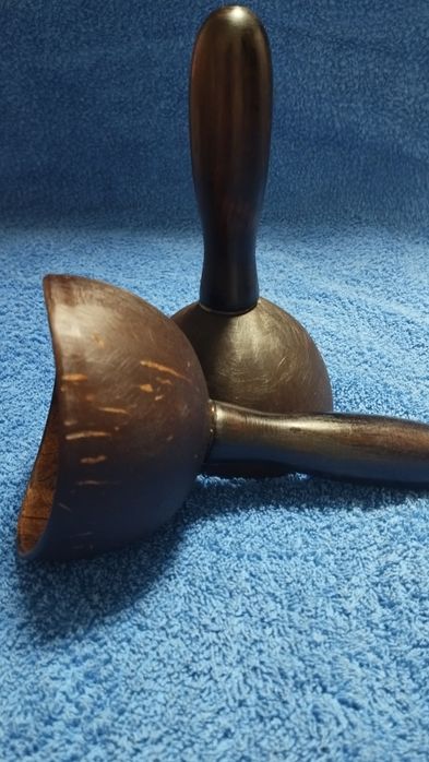 Массажные радиусные кокосовые чаши с ручкой