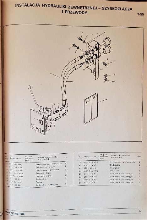 Ursus MF 255 katalog części zamiennych