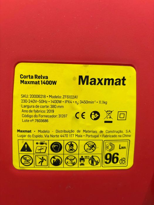 Corta relva Maxmat 1400W 38cm