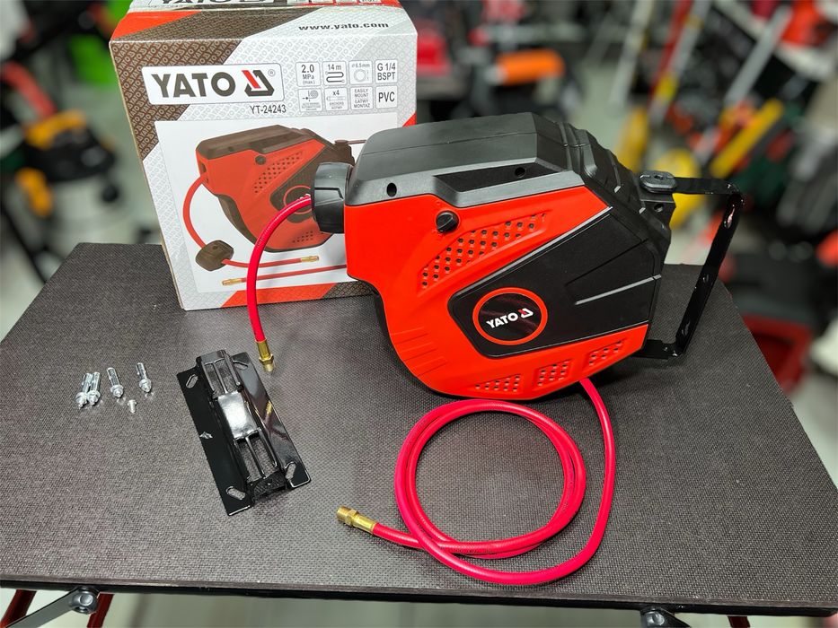 Шланг пневматический YATO на катушке 14 м Ø 6,5 мм