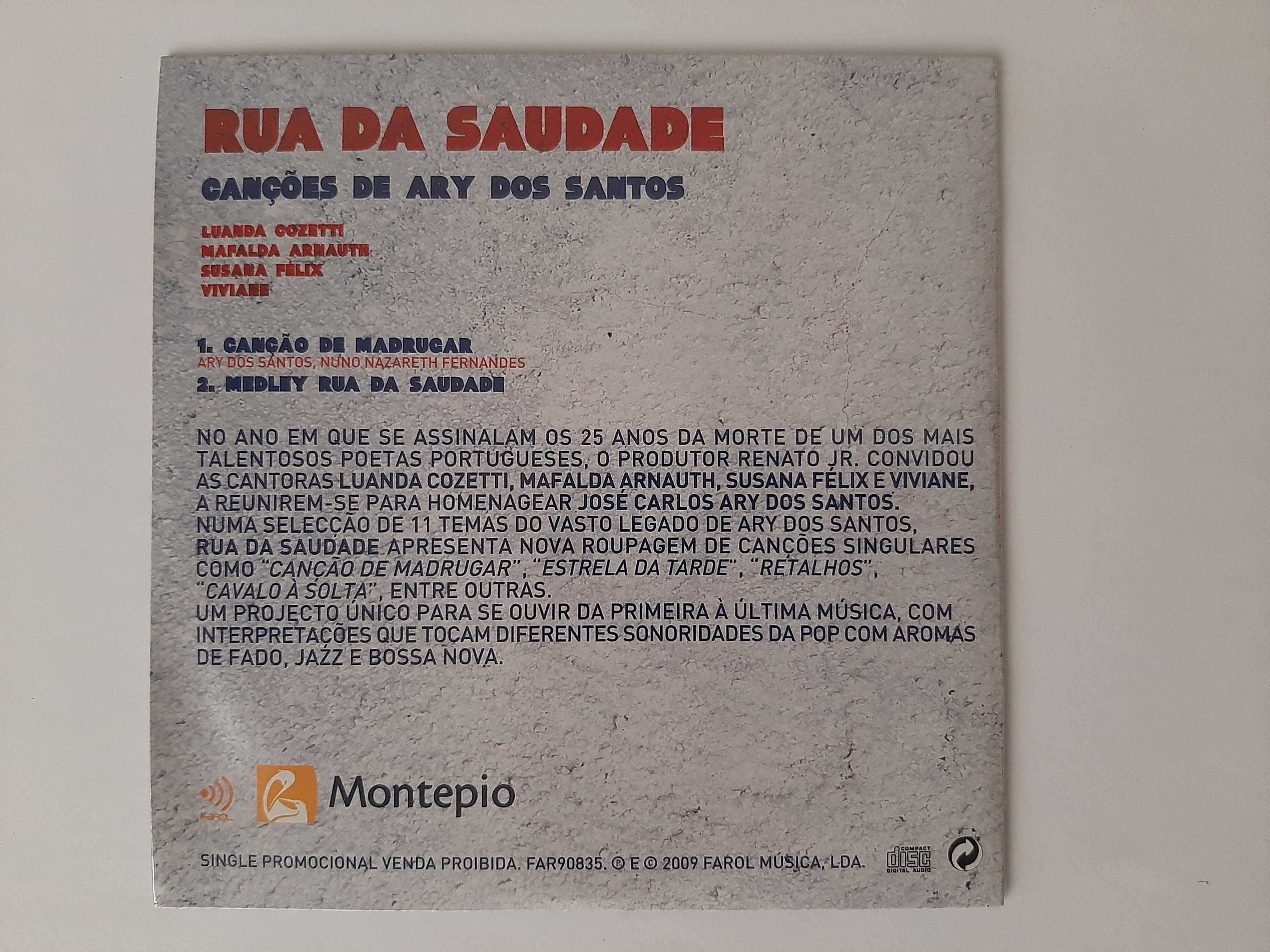 CD Canções Ary dos Santos - Rua da Saudade (NOVO c/ plástico proteção)