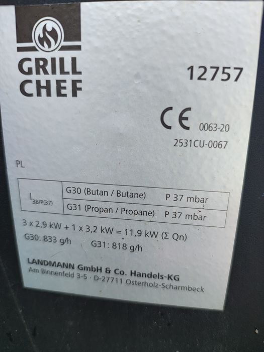 Grill gazowy 3 palniki GrillChef