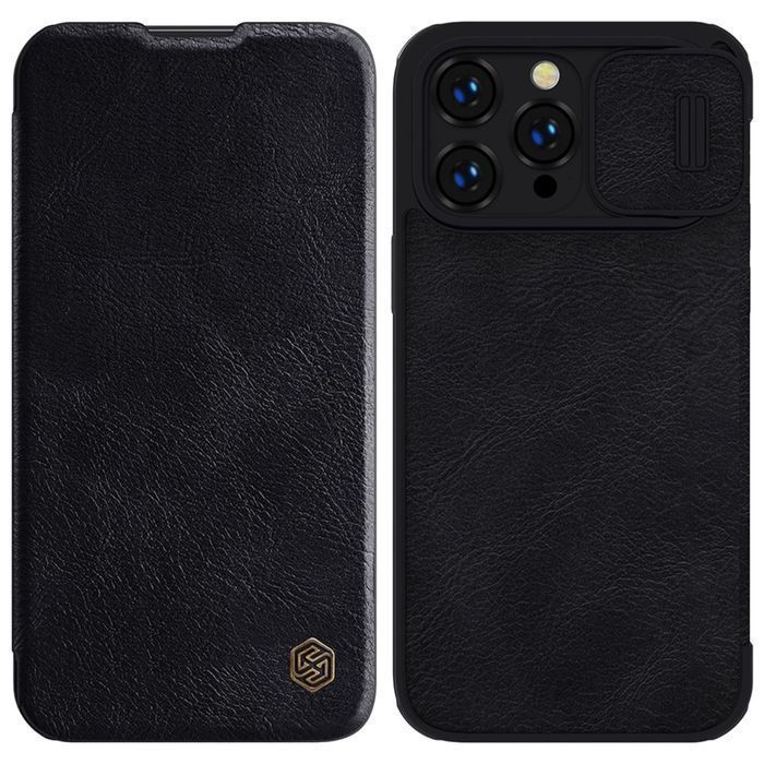 Etui Nillkin Qin Leather Pro Case - Osłona iPhone 14 Pro Max, Czarny