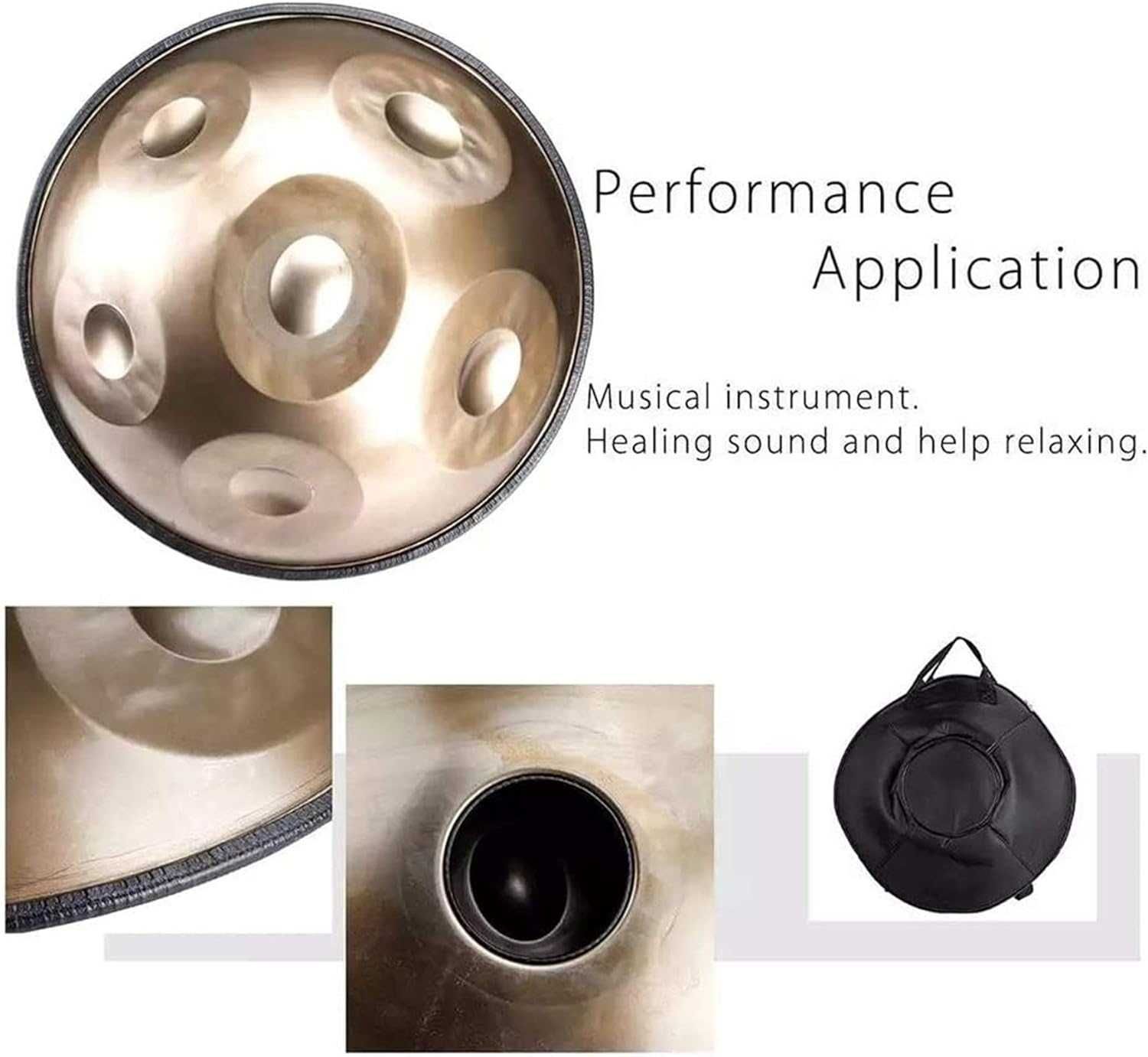 Stalowy bęben 18 cali Perkusyjny instrument muzyczny z torbą podróżną