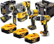 Zestaw zakrętarka, szlifierka, młotowiert18V XR 3x5,0Ah 2 kufry DeWalt