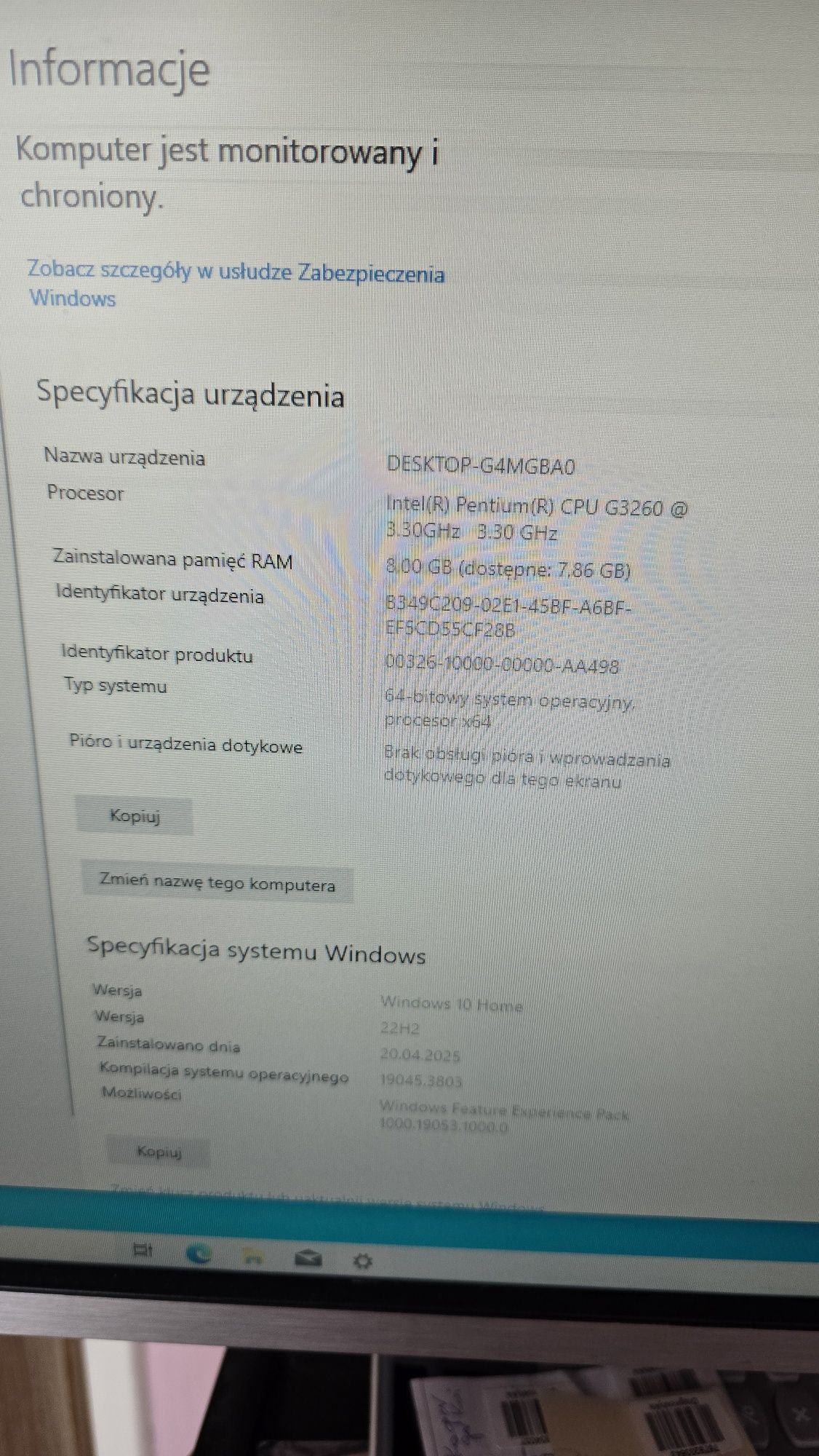 Komputer stacjonarny , 100% , Dysk ssd , oraz hdd 1TB