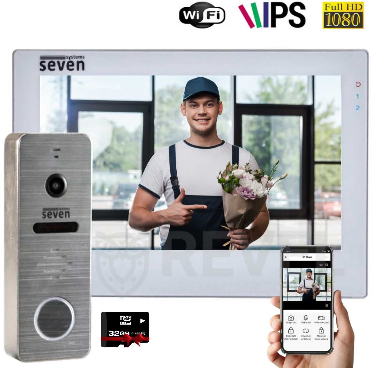Комплект Wi-Fi домофону 7 дюймів та відеопанелі SEVEN DP-7577Kit
