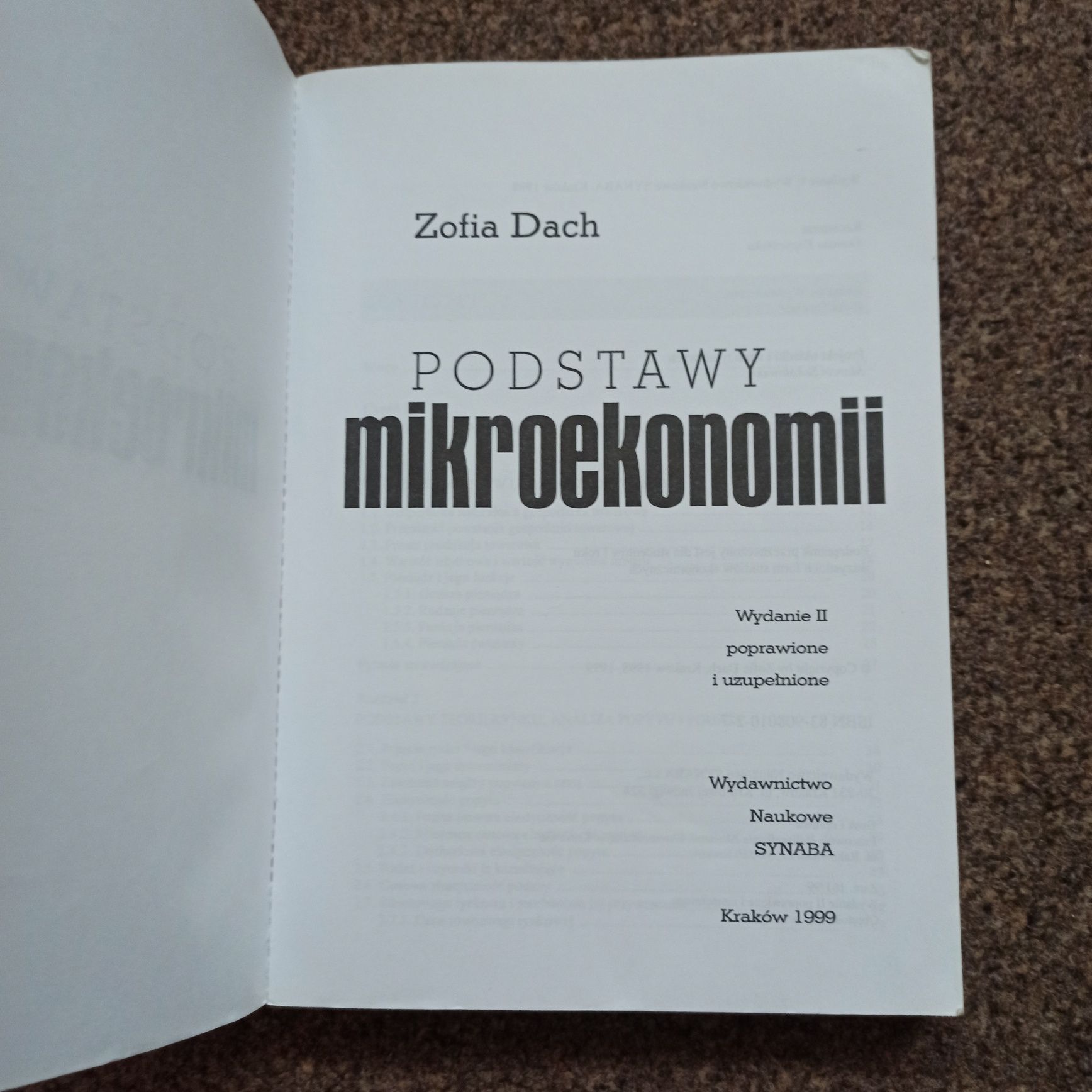 Podstawy Mikroekonomii - Zofia Dach 
Wydawnictwo Naukowe SYNABA