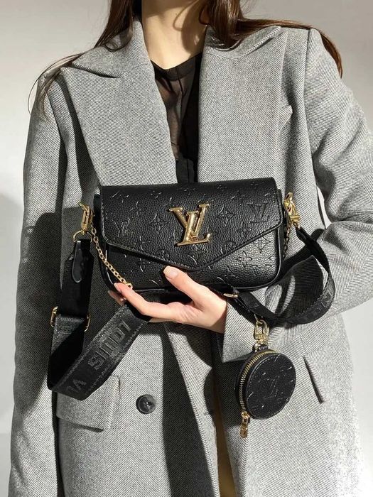 Люксовая женская сумочка через плечо Louis Vuitton черного цвета