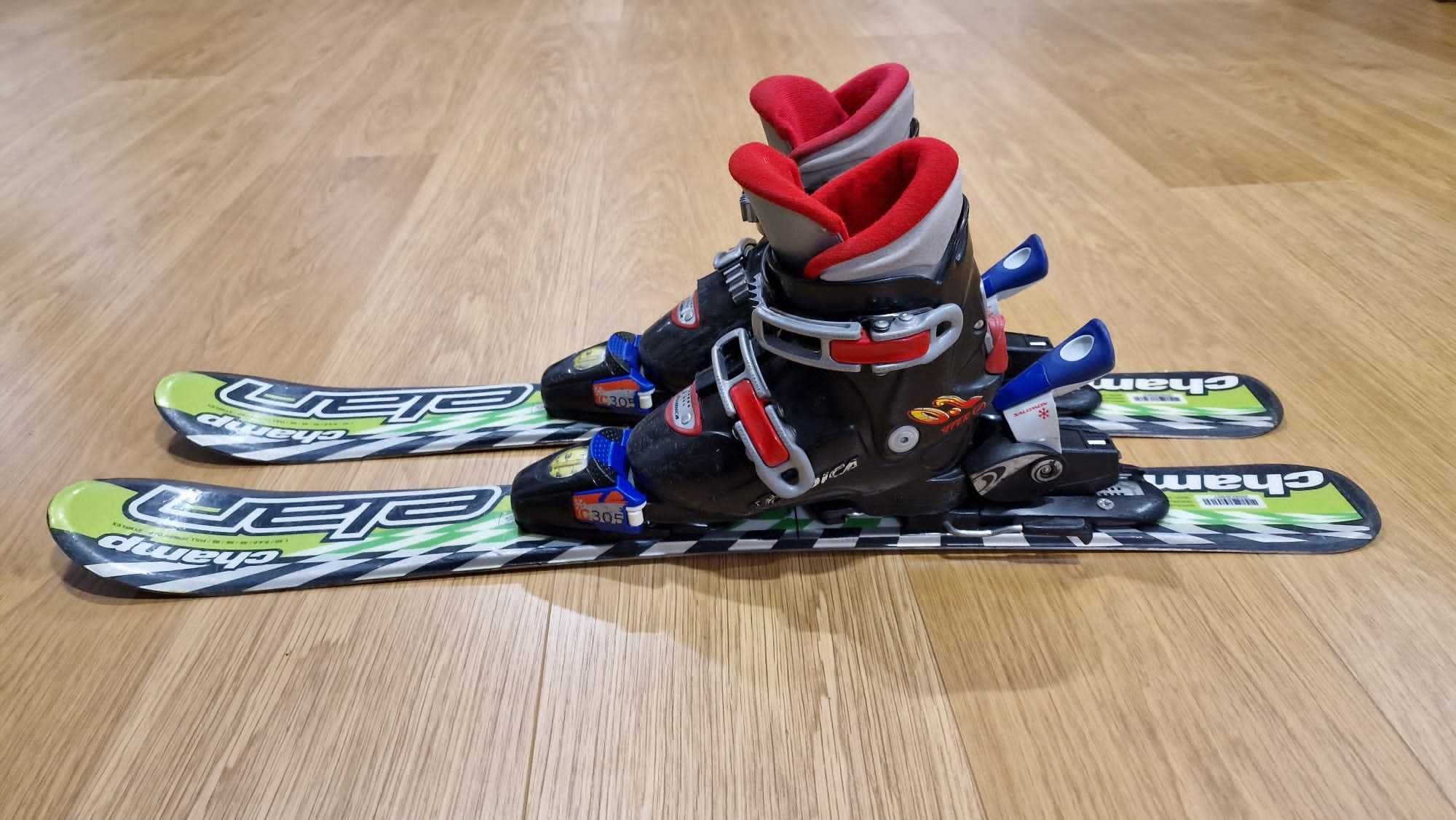 Narty dziecięce Elan 80cm zestaw Buty Nordica + Kask Alpina