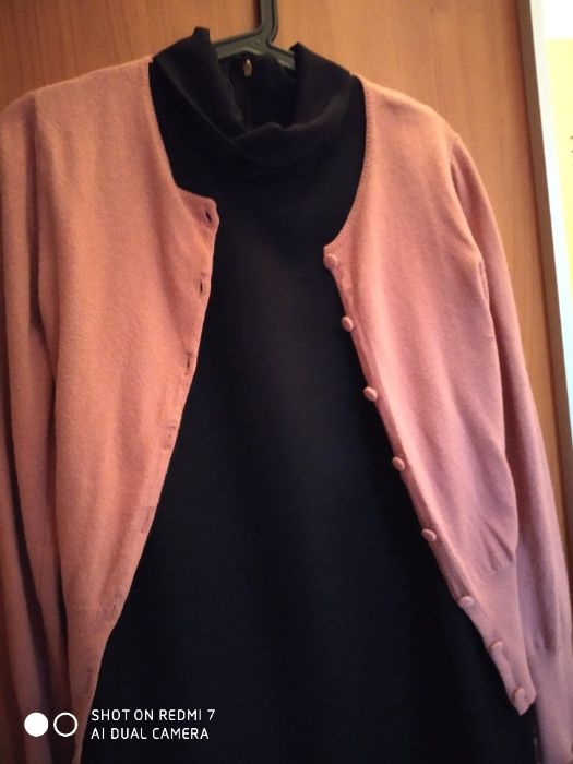 Vestido Mango (nunca usado) e casaco Zara - veste M-L