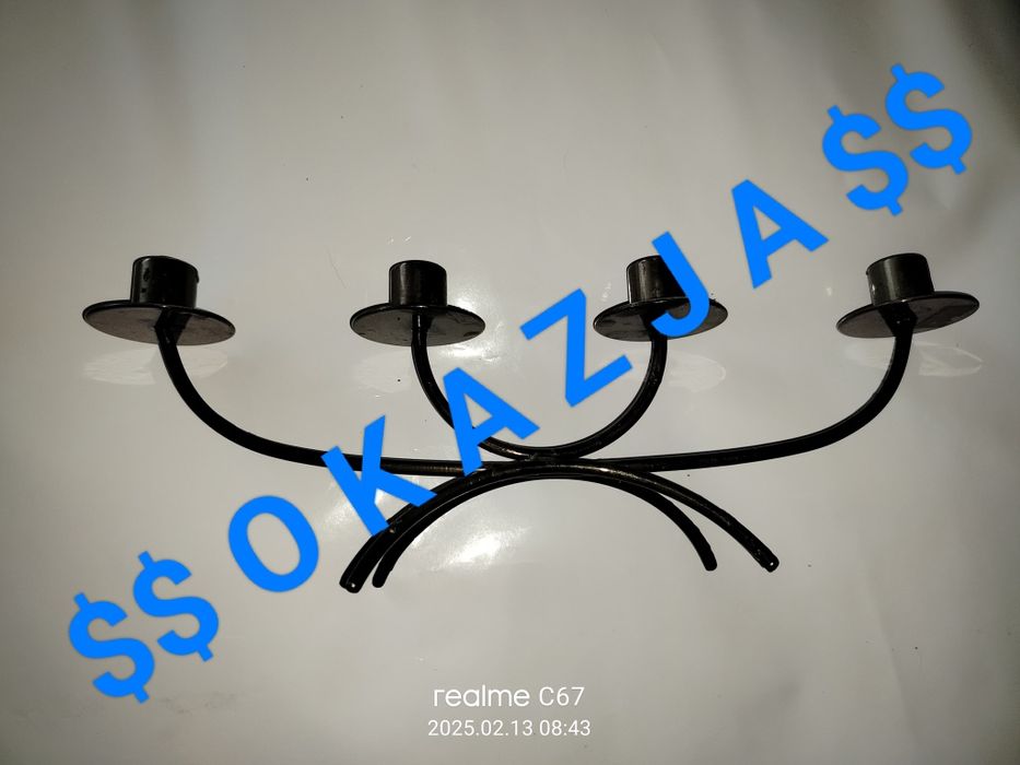 Tanio!Świecznik metalowy