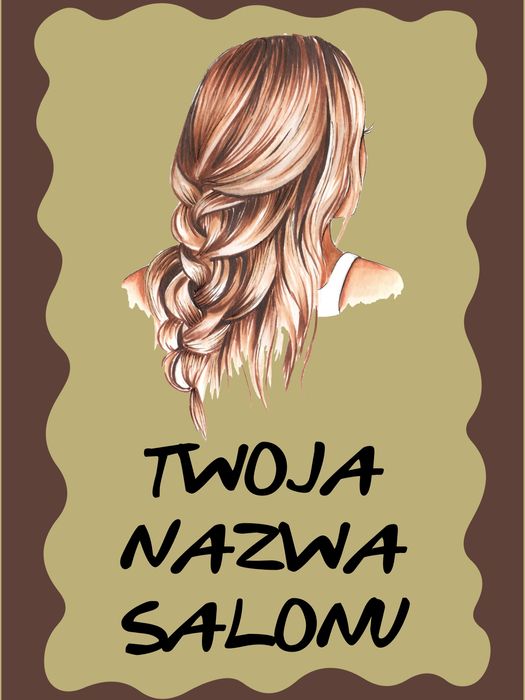 Plakat metalowy do Salonu Fryzjerskiego Personalizowany Nazwa Salonu