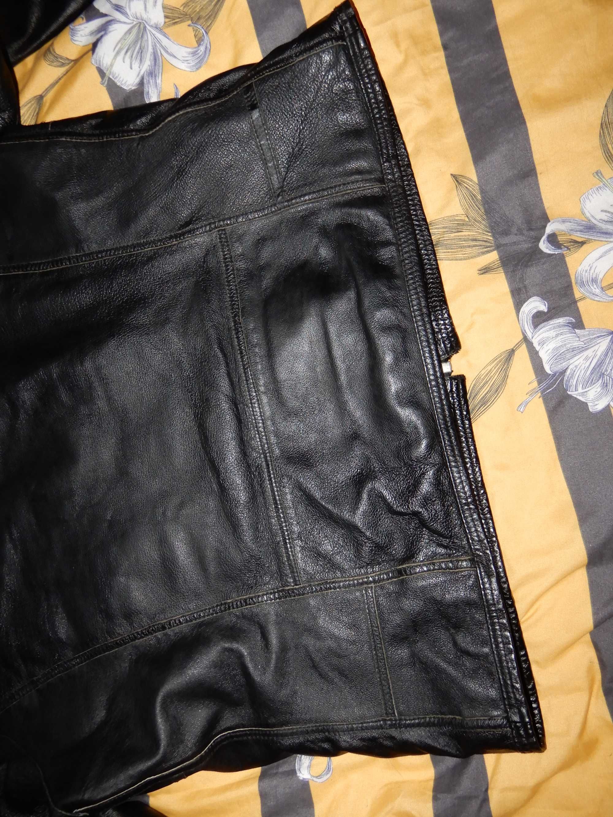 SUPER Kurtka skórzana biker motor metal punk XL