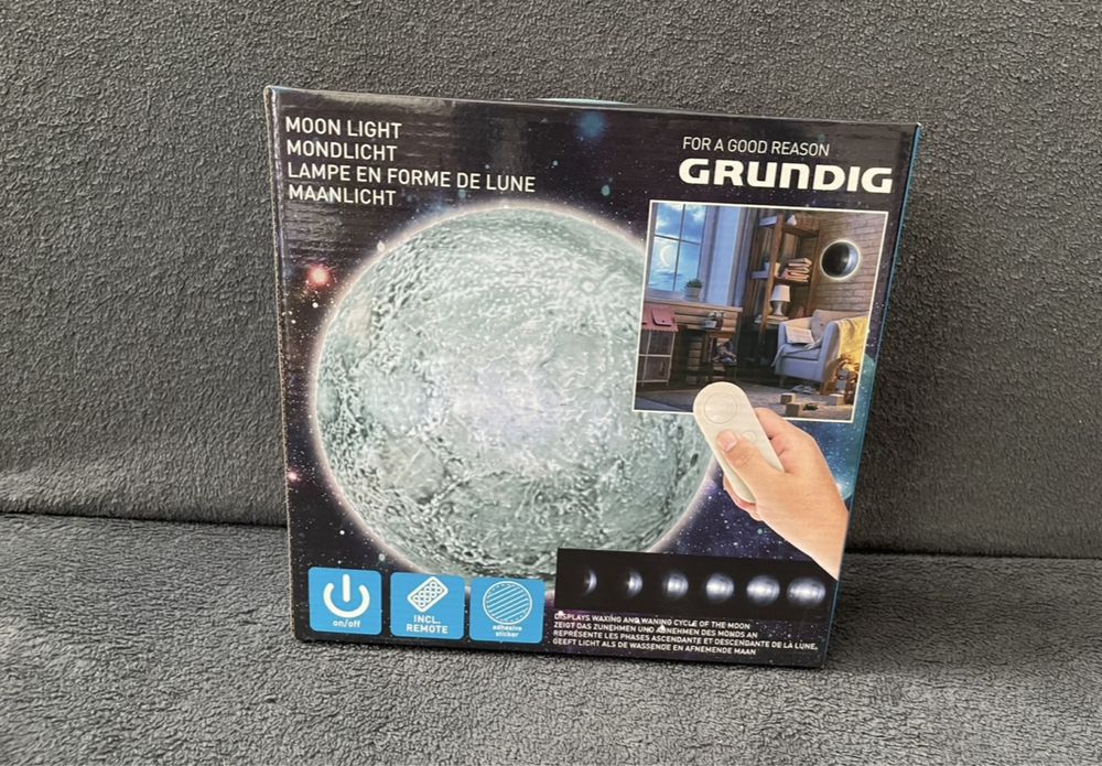 Lampa nocna Kinkiet Księżyc MOON z pilotem GRUNDIG