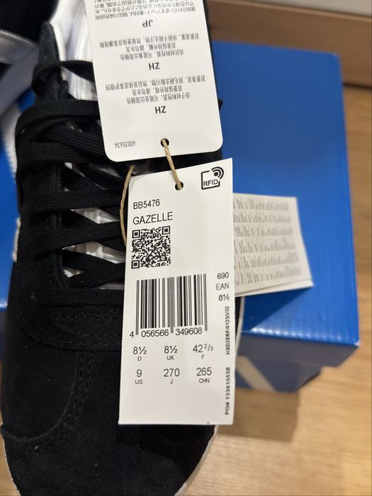 Buty Adidas Gazelle 42.5 sneakersy trampki NOWE czarne zamsz modne