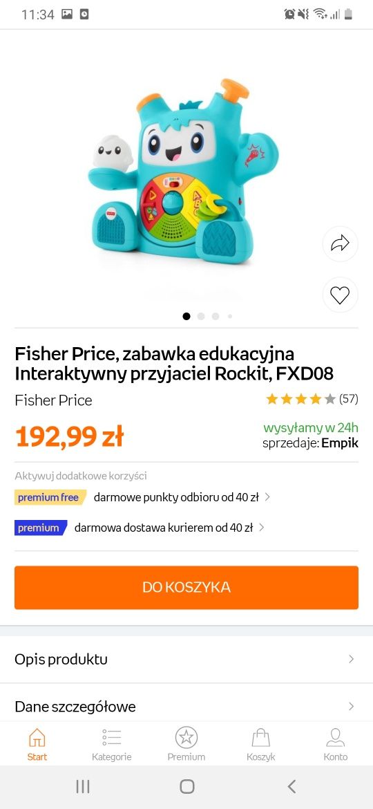 Fisher Price interaktywna zabawka jak nowa