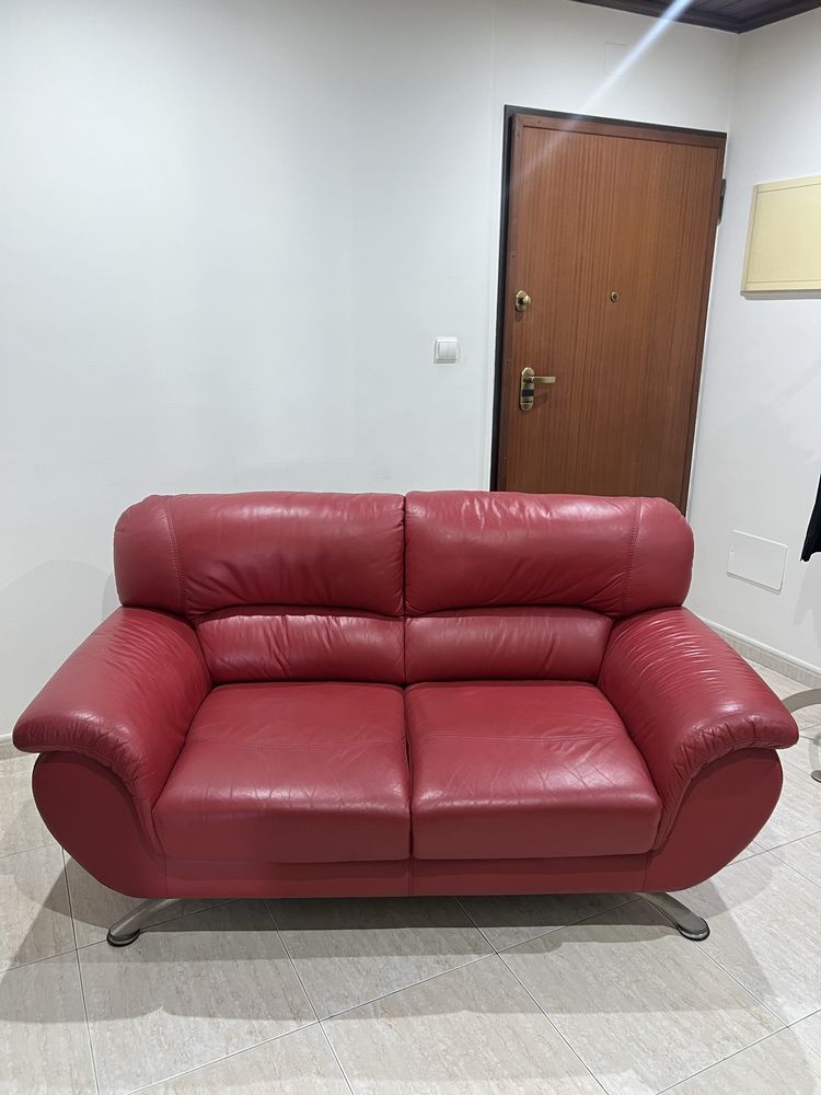 Sofa Pele Vermelho