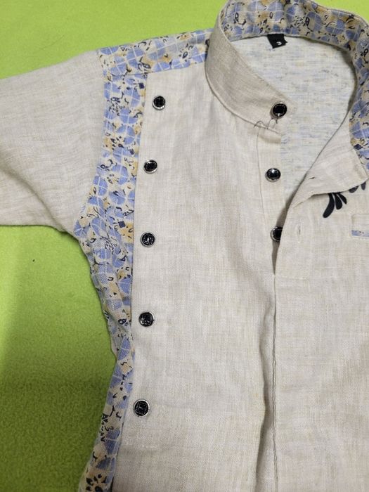 Ексклюзивна лляна сорочка вишиванка в етно стилі Дитяча рубашка хлопчи