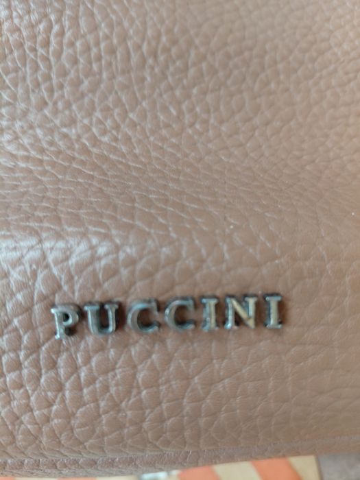 PUCCINI  brązowa torebka listonoszka skórzana