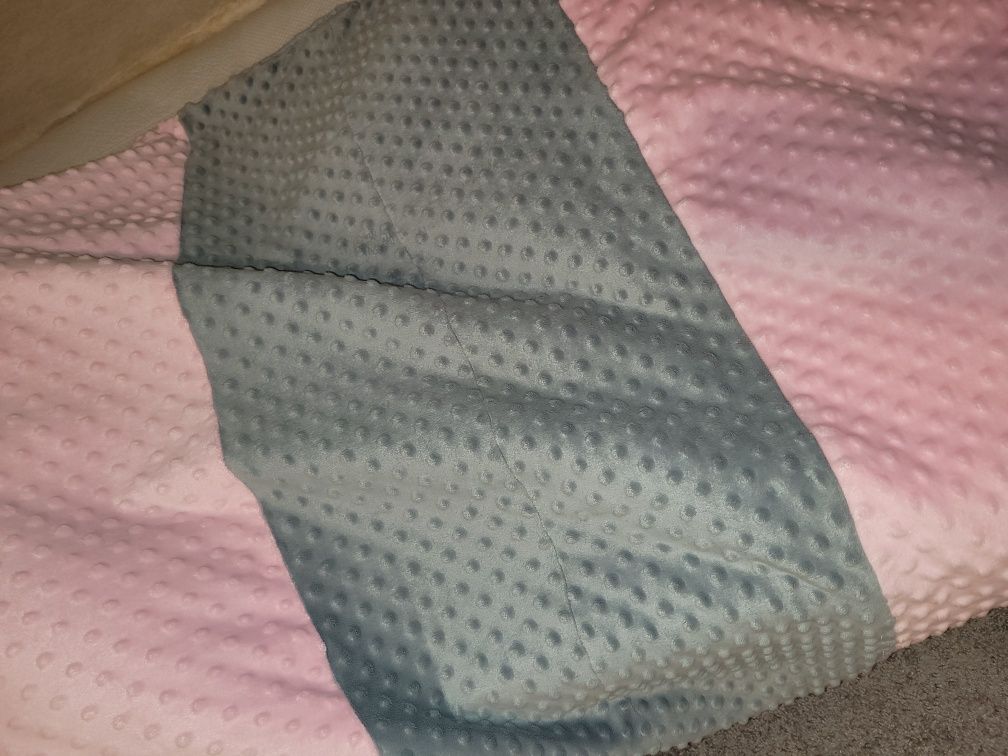 Patchwork koc narzuta pled handmade dwustronna dziewczęca