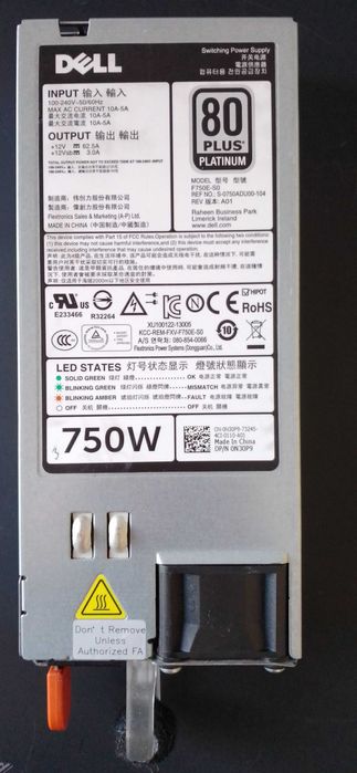 Fonte de Alimentação 750W Para Servidor (Usado)