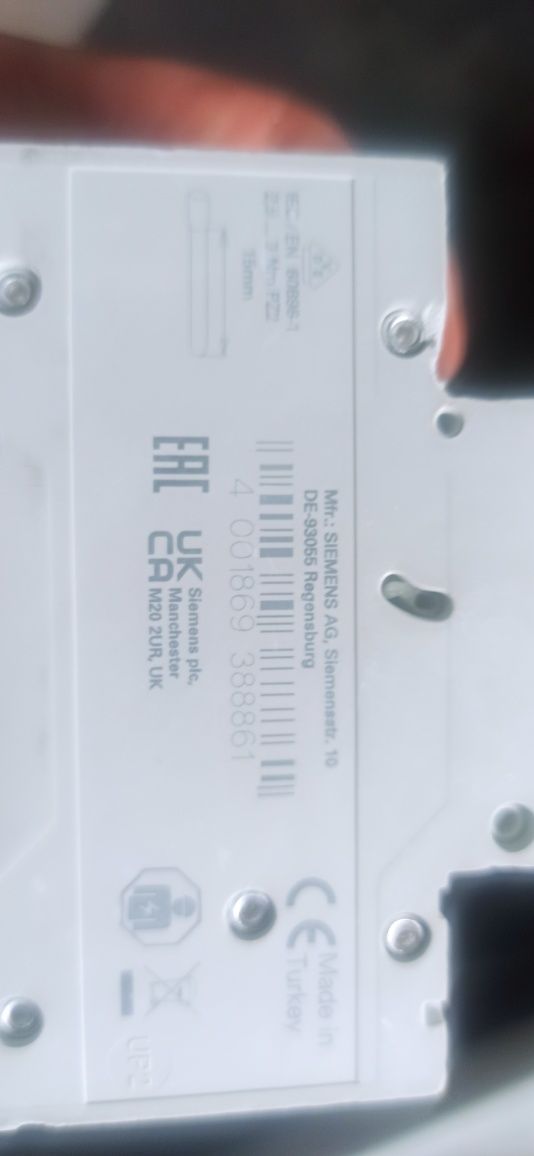Wyłącznik nadpradowy Siemens 5SL6316-6 MCB B16 400v